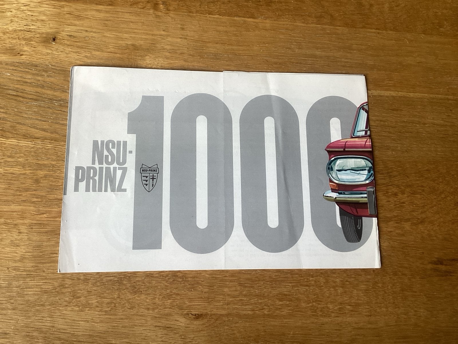 NSU Prinz 1000 brochure uit 1964, Ophalen of Verzenden, Zo goed als nieuw, Overige merken