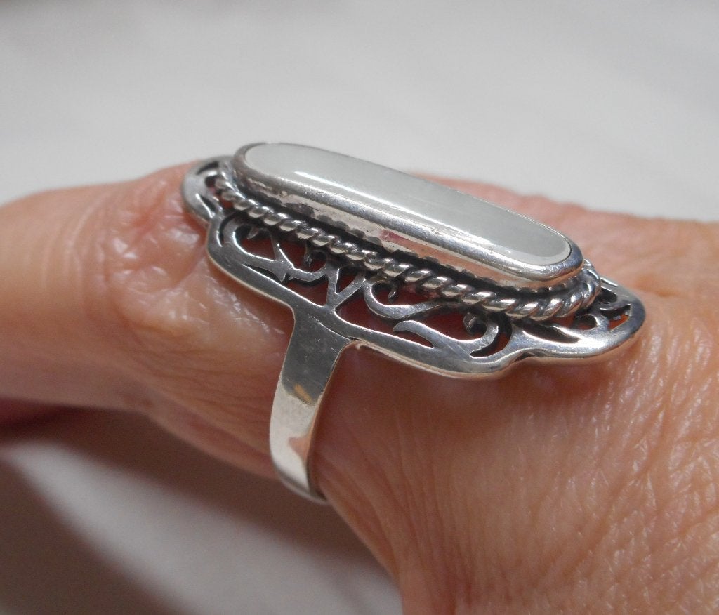 Prachtige zilveren ring maat 17 nr.1567, Verzenden, Zo goed als nieuw, 17 tot 18, Dame