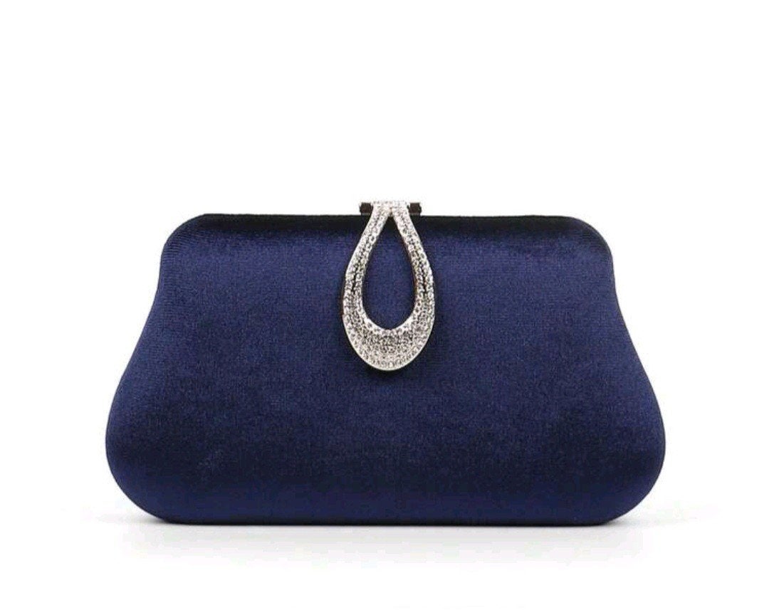 Nieuw Donkerblauw Avondtasje met Glanzende Sluiting, Ophalen, Nieuw, Blauw, Avondtasje