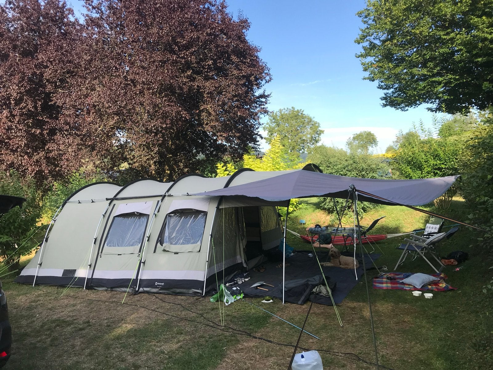 Tunnel tent outwell bearlake 6 persoons, Caravans en Kamperen, Ophalen, Gebruikt, Tot en met 6