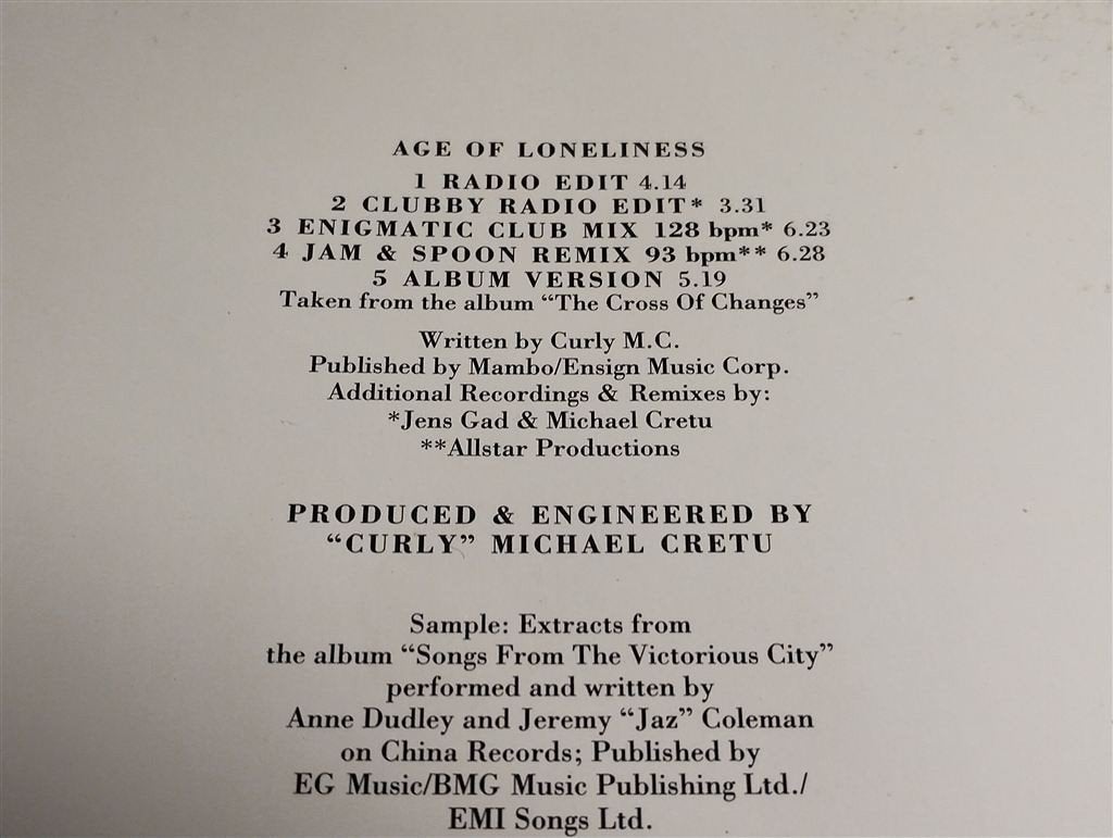 Enigma ‎- Age Of Loneliness [CD Single], Cd's en Dvd's, Cd Singles, Ophalen of Verzenden, Zo goed als nieuw, Pop