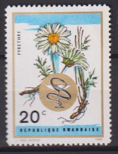 Rwanda 1969 Bloemen, Verzenden, Postfris, Dier of Natuur