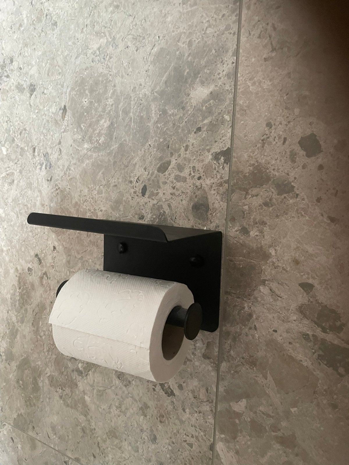 2x WC rolhouder met vlak voor gsm - Zwart nieuw in doos, Ophalen of Verzenden, Nieuw