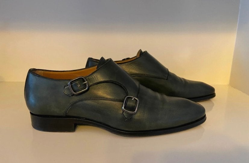 Flecs schoenen leer donkergroen maat 42, Overige kleuren, Ophalen of Verzenden, Gespschoenen, Zo goed als nieuw