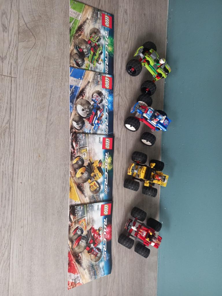 Lego Racers Monster Trucks 9092, 9093, 9094, 9095, Gebruikt, Compleet, Lego, Ophalen of Verzenden