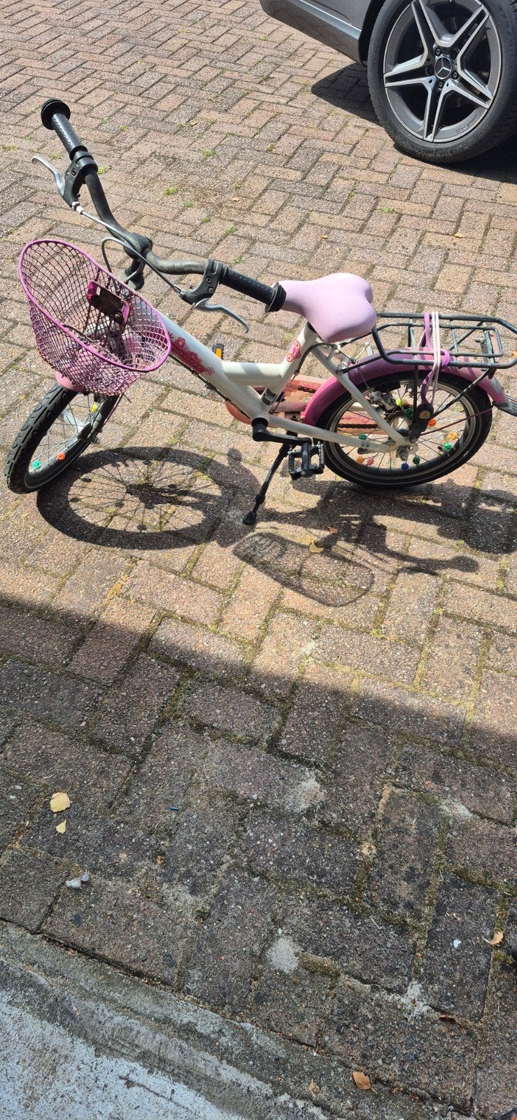 Batavus kinderfiets 16 inch - Roze/Wit, Ophalen, Terugtraprem, Batavus, 16 tot 20 inch