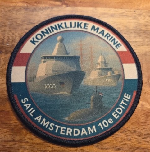 Patch SAIL Amsterdam, Verzenden, Marine, Nederland, Embleem of Badge