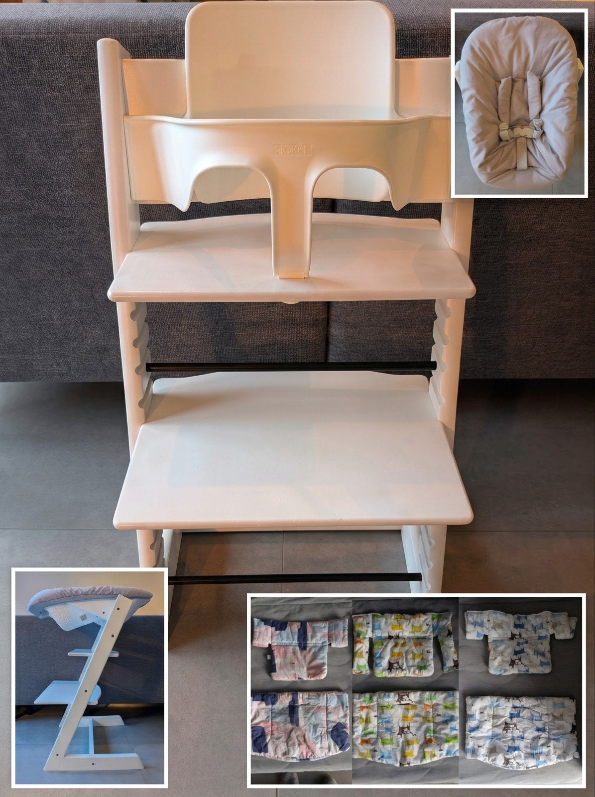 Stokke Tripp Trapp WIT Incl. Newbornset + Babyset + Kussens, Kinderen en Baby's, Ophalen, Gebruikt, Meegroeistoel