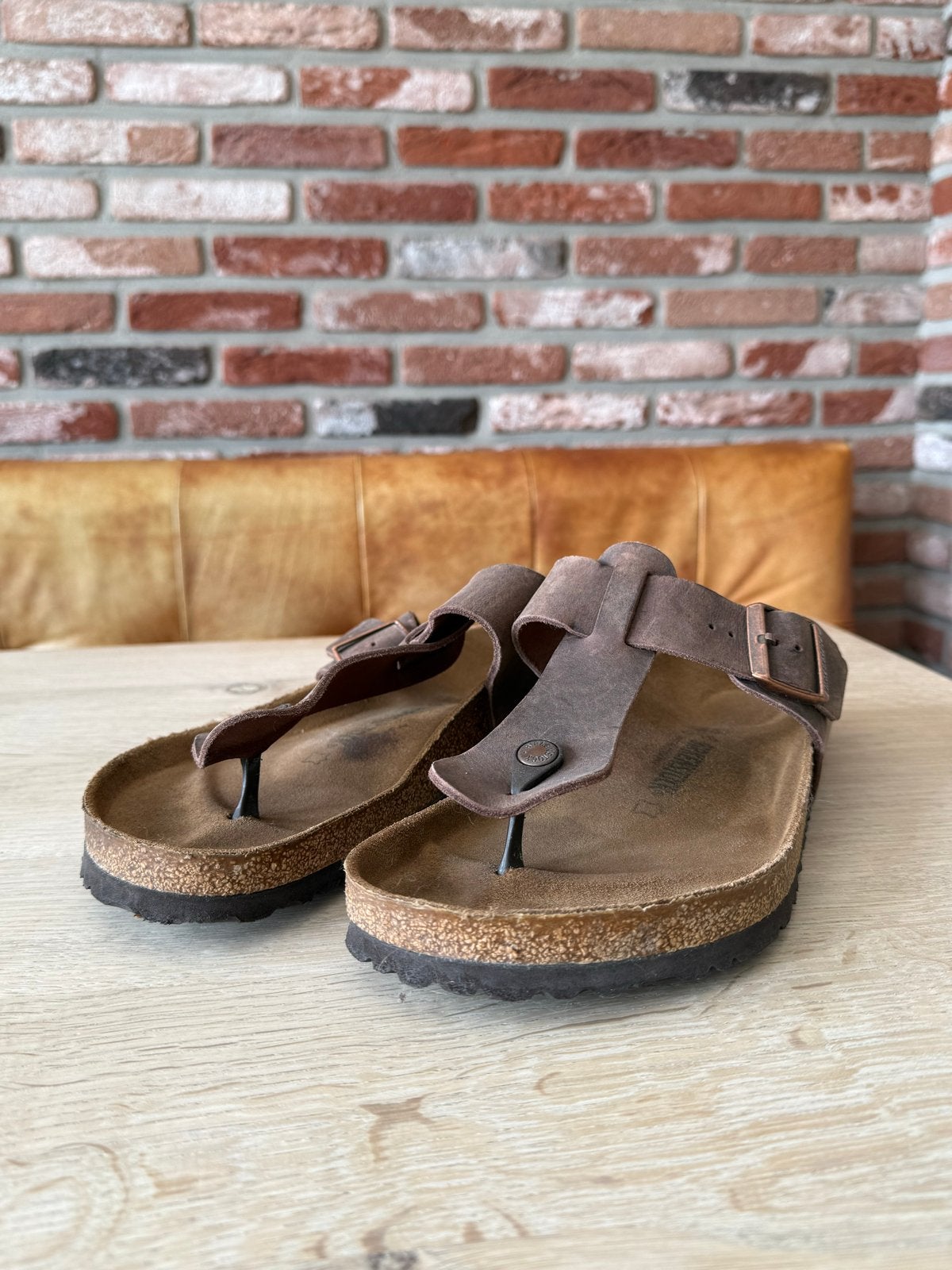 Birkenstock Gizeh teenslippers - Bruin - Maat 45, Ophalen of Verzenden, Gedragen, Bruin, Slippers