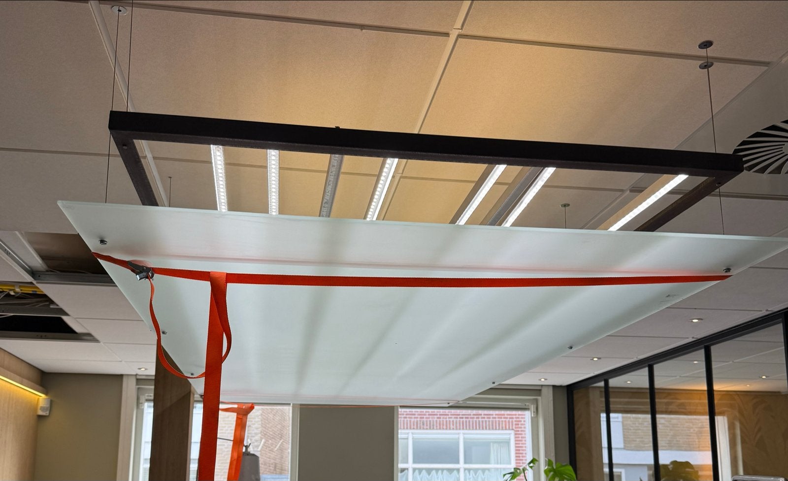 LED-plafondlamp met gehard mat glas, Wit, Overige merken, Gebruikt, Modern