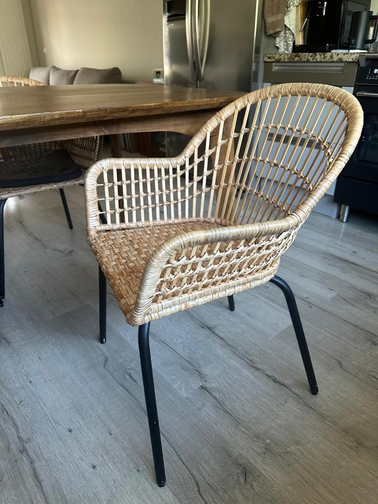 Rotan eetkamer stoelen - 5 stuks intotaal - Ikea NILSOVE, Ophalen, Gebruikt, Bruin, Vijf, Zes of meer stoelen