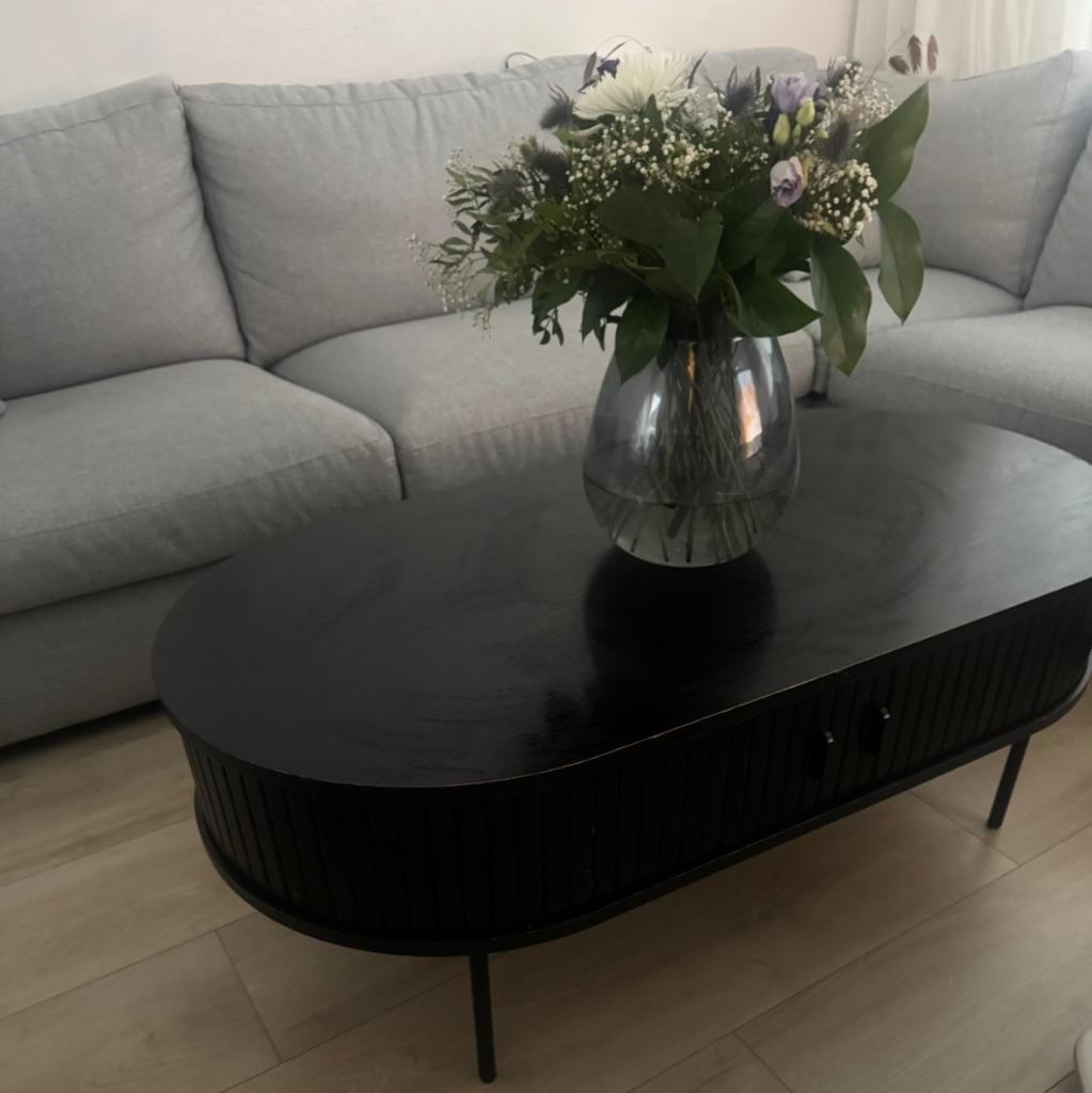 Salontafel Zwart ovaal (Nola), Ophalen, Gebruikt, 100 tot 150 cm, 50 tot 100 cm
