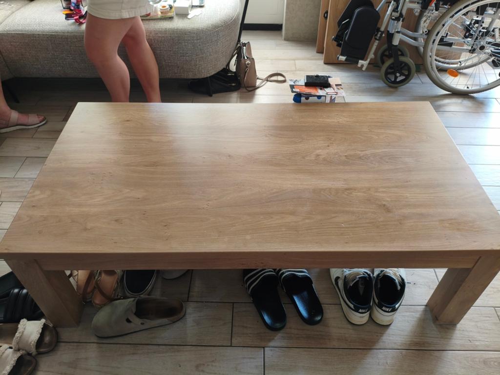 Salontafel met afneembare poten - 135x70x41 cm, Ophalen, Gebruikt, Eikenhout, 50 tot 100 cm