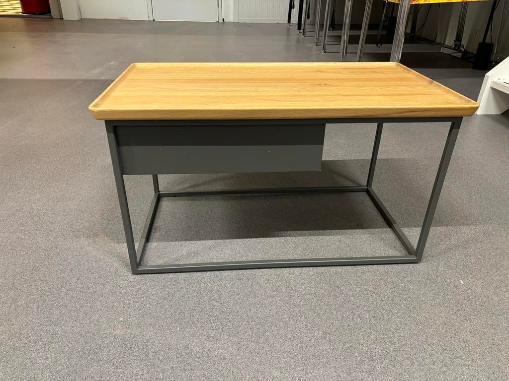 Rolf Benz 934-2 salontafel eikenhout Umbragrijs, Ophalen, 50 tot 100 cm, Eikenhout, 50 tot 100 cm