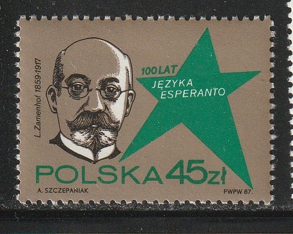 Polen 1987 - Ludwig Zomenhof - Esperanto, Postzegels en Munten, Ophalen, Polen, Postfris