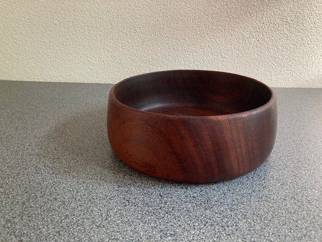 elegante VINTAGE teakhouten slakom / fruitschaal jaren 60, Overige typen, Hout, Ophalen of Verzenden, Zo goed als nieuw
