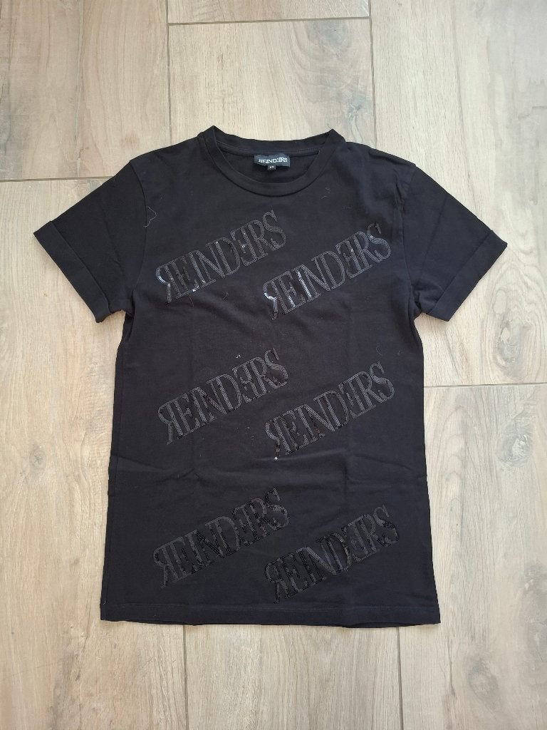Reinders T-shirt zwart met ton-sur-ton lovertjes – maat XS, Reinders, Zwart, Ophalen of Verzenden, Zo goed als nieuw