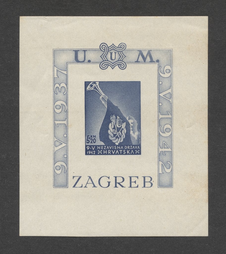 Postzegelblokje Kroatië van de Ustaša-jeugd. Postfris, Verzenden, Joegoslavië, Postfris