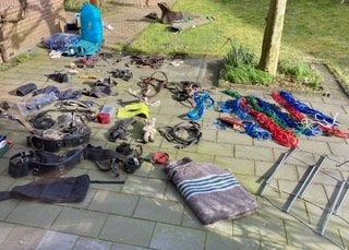 Partij paardenspullen (zadel(dekjes), dekens, halsters etc), Ophalen, Gebruikt, Veelzijdigheid