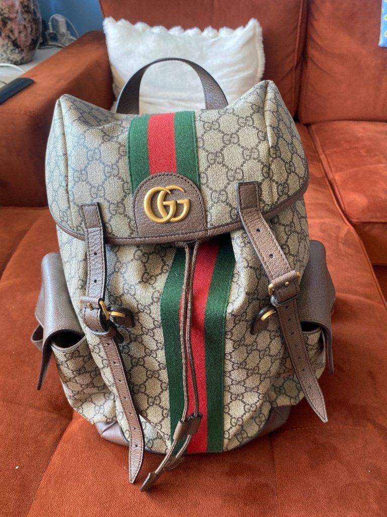 Gucci Ophidia GG Supreme Mini Rugzak, Ophalen of Verzenden, Zo goed als nieuw, Bruin, Overige typen