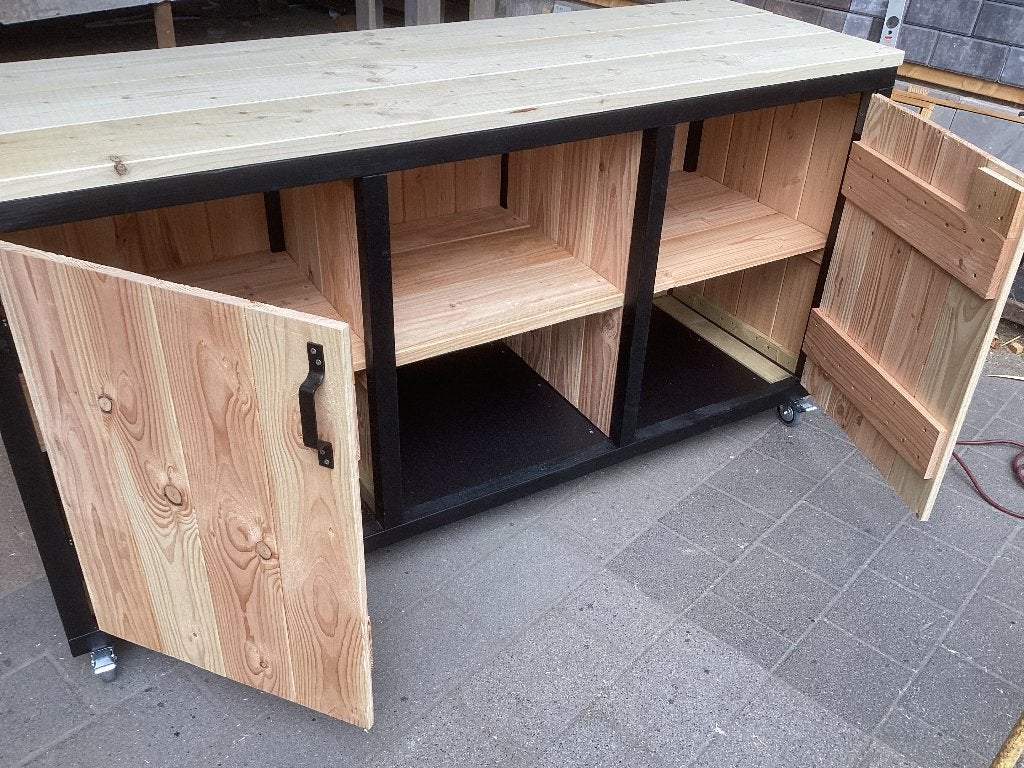Buitenkeuken van douglas hout, Ophalen, Nieuw, Houtskool, Vrijstaand