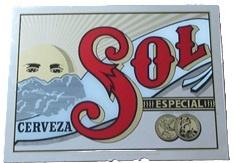 Sol cerveza - Spiegel, Ophalen of Verzenden, Gebruikt, Reclamebord