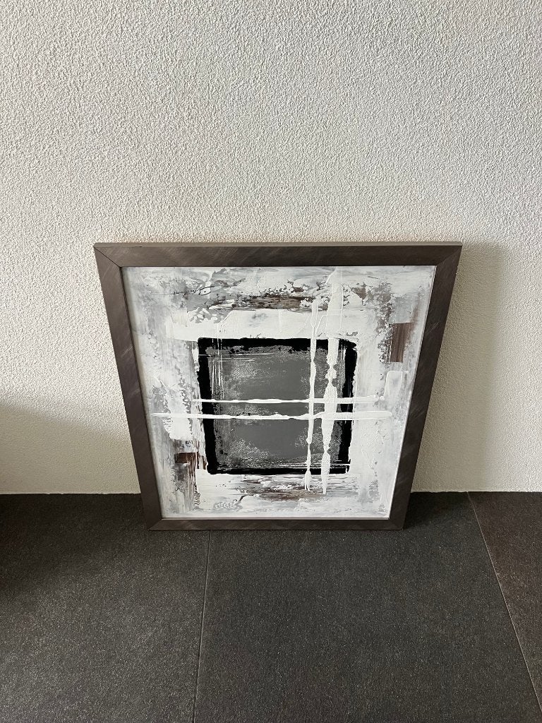 grijs schilderij 66 x 56 cm B. Williams gesigneerd, Ophalen