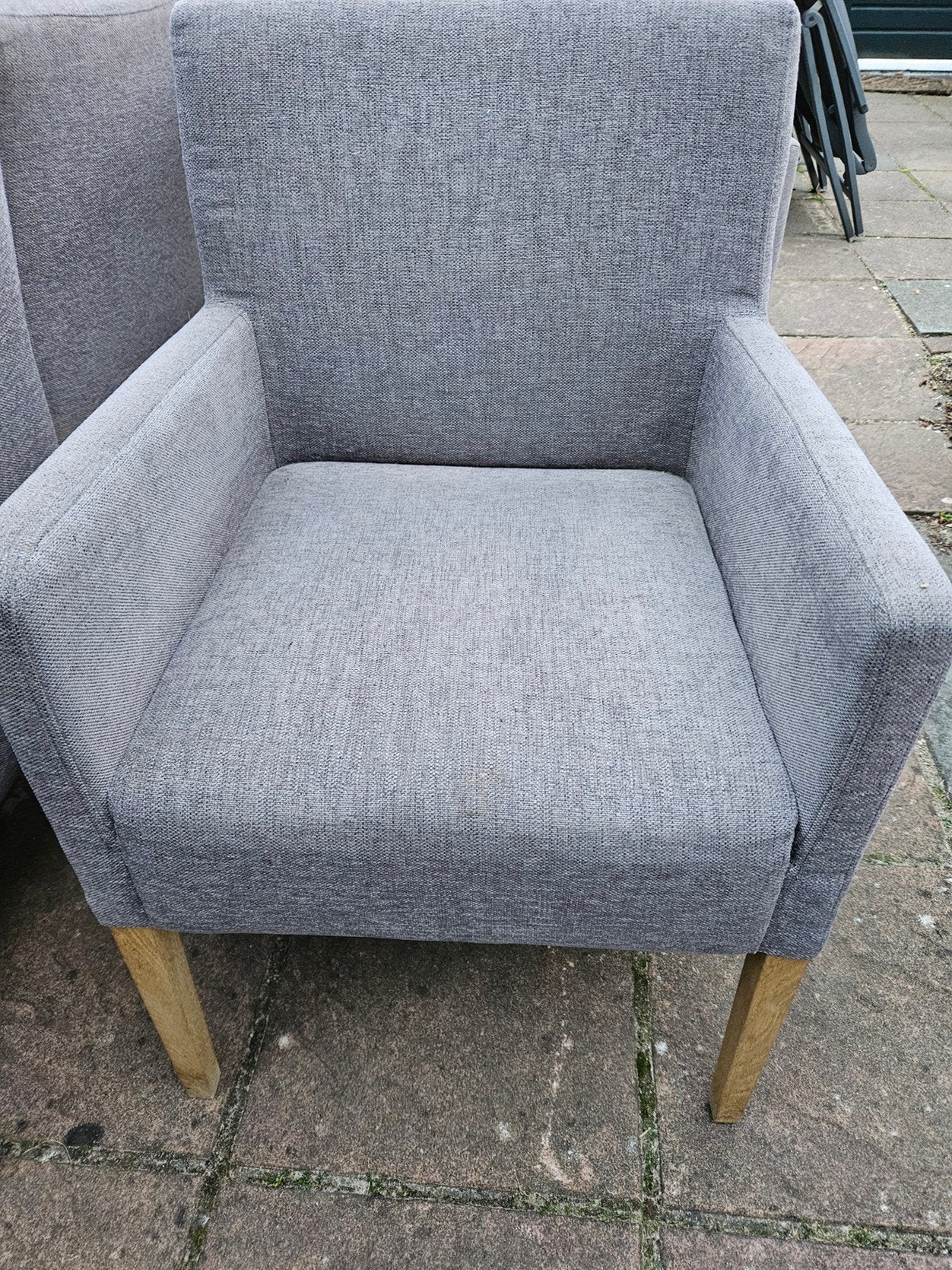 Eetkamerstoelen grijs 4 stuks, Ophalen, Gebruikt, Vier, Stof