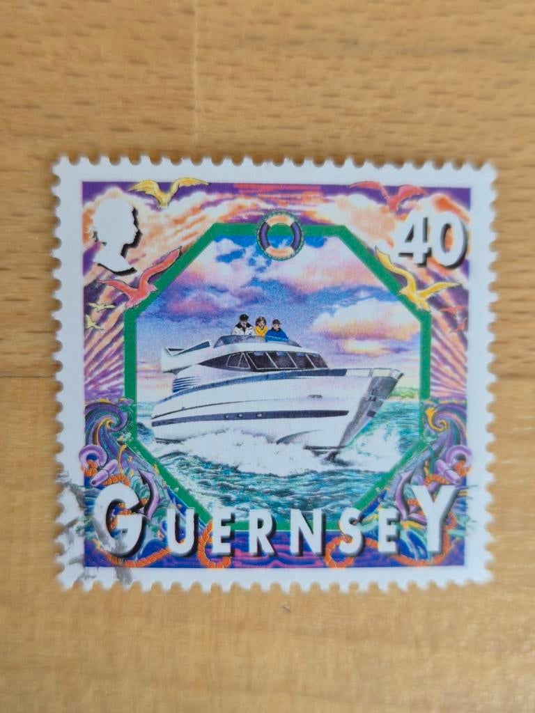 Guernsey 1999 schip, Postzegels en Munten, Postzegels | Europa | UK, Gestempeld, Ophalen of Verzenden