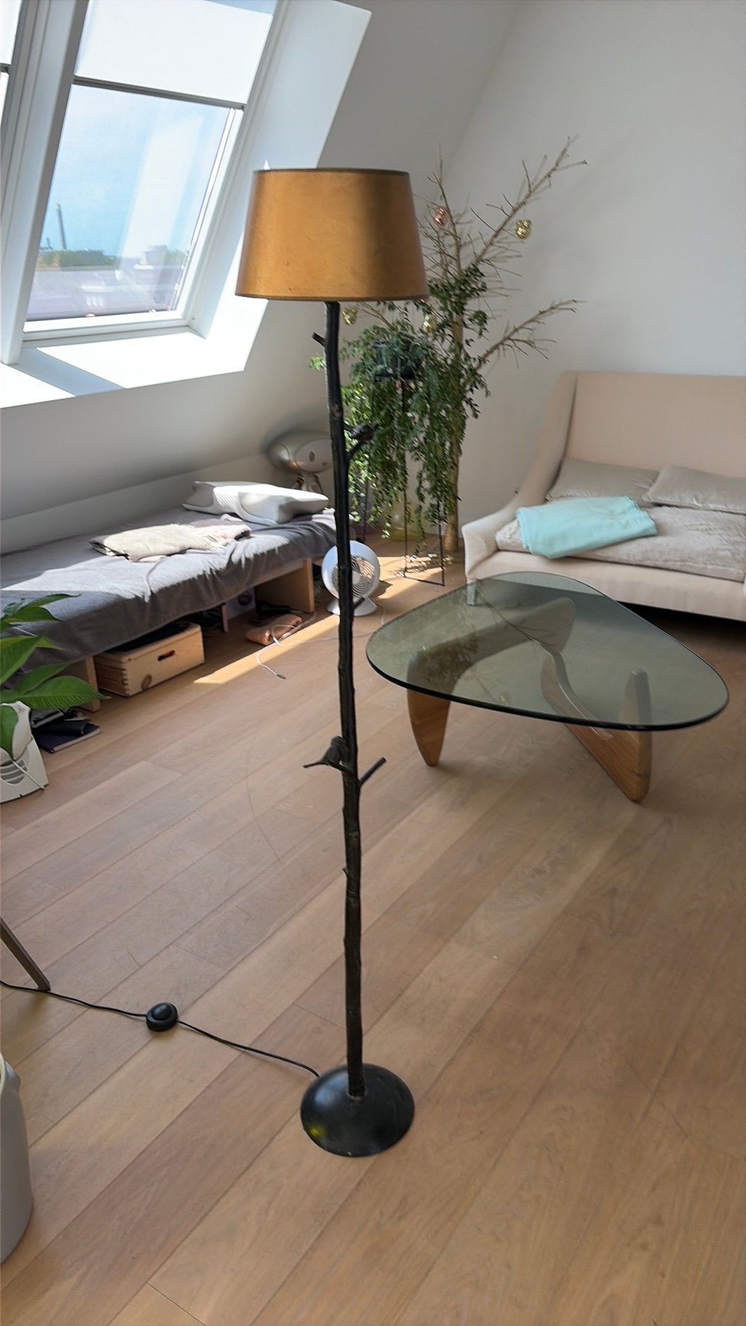 Unieke vloerlamp, eigen design 160 cm hoog, Huis en Inrichting, Ophalen, E27 (groot), Zo goed als nieuw, Metaal