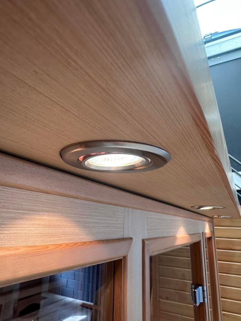 COMBI SAUNA INFRAROOD MET OPGIETKACHEL GRATIS BEZORGD! 🚚, Ophalen of Verzenden, Zo goed als nieuw, Fins of Traditioneel, Complete sauna