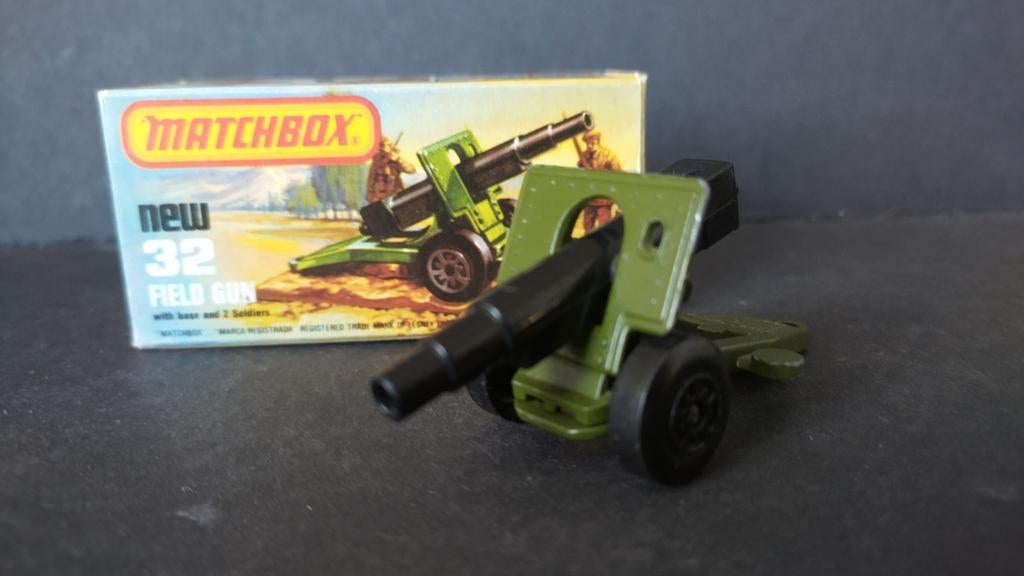 Matchbox Superfast Sp Gun with original box Pol, Auto, ., Ophalen of Verzenden, Matchbox