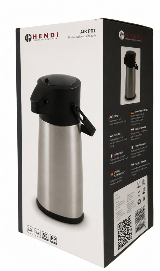 Hendi koffie thee airpot pompkan 2.2 liter - Nieuw, Overige modellen, 10 kopjes of meer, Nieuw, Ophalen of Verzenden