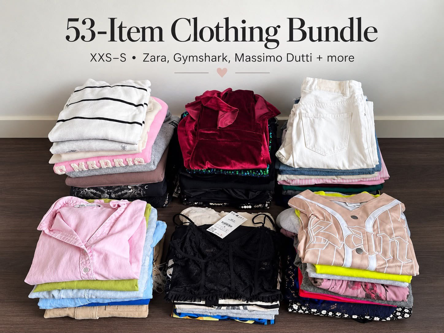 Groot dameskledingpakket met 53 items, in de maten XXS–S., Ophalen of Verzenden, Zo goed als nieuw, Maat 36 (S)