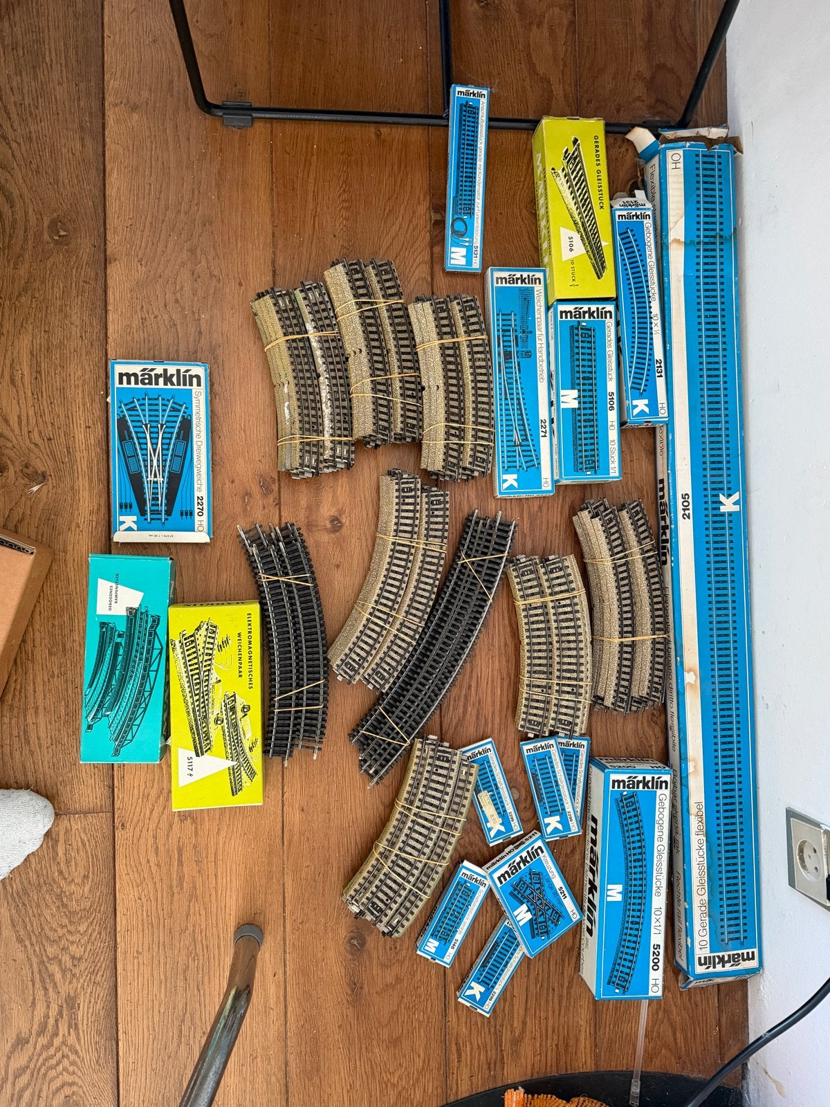 Grote partij Märklin H0 rails en wissels, diverse types, Ophalen, Wisselstroom, Gebruikt, Rails