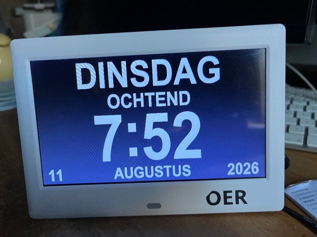Dementie klok / ouderenklok, Ophalen, Radiogestuurd, Zo goed als nieuw, Analoog en Digitaal