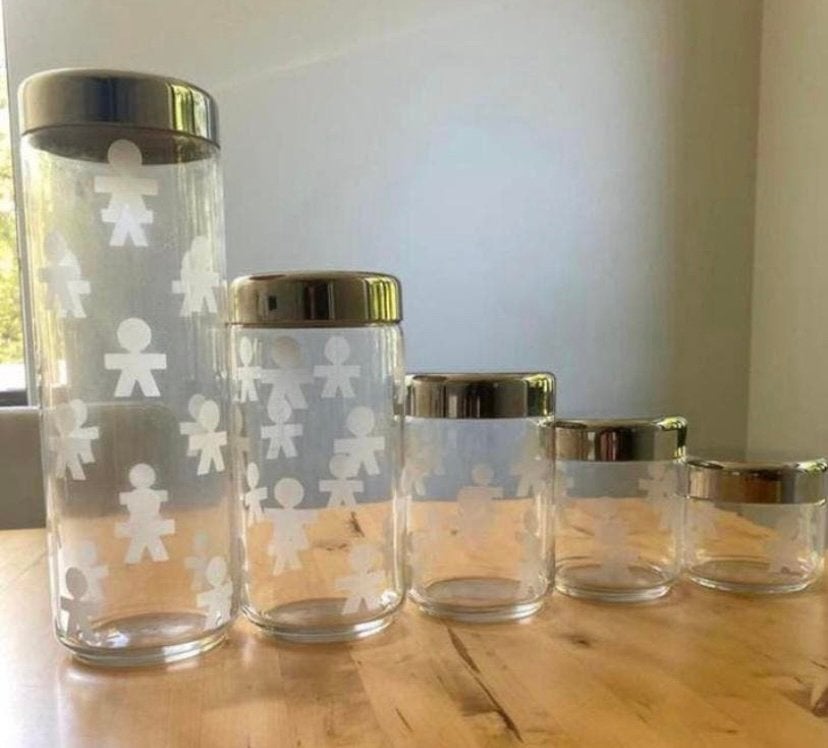 Vooraadpotten Alessi Girotondo 5 Stuks ZGAN, Ophalen of Verzenden, Zo goed als nieuw, Bierglas