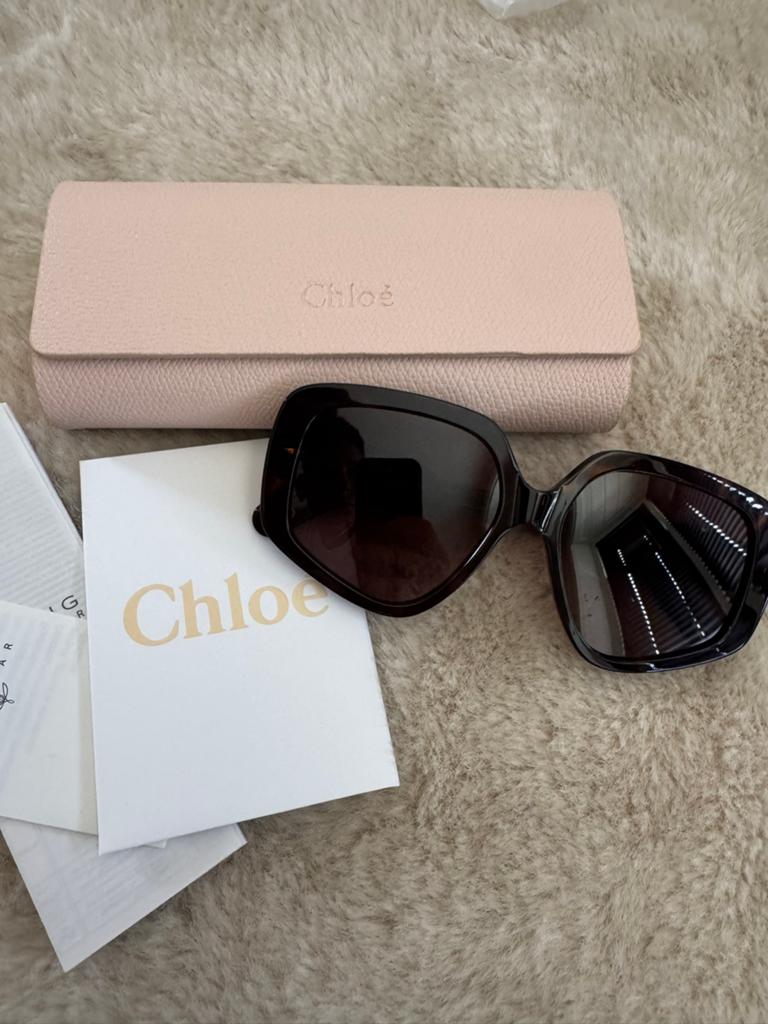Chloé Limited Edition Zonnebril met Gevlochten Leer, Overige merken, Zonnebril, Bruin, Ophalen of Verzenden