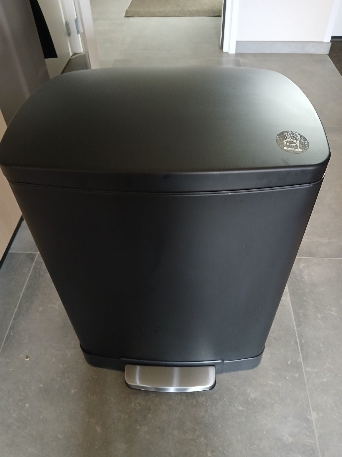 Pedaalemmer Paco 25+15L - Recycle dustbin, Ophalen, Met pedaal, Zo goed als nieuw, Metaal