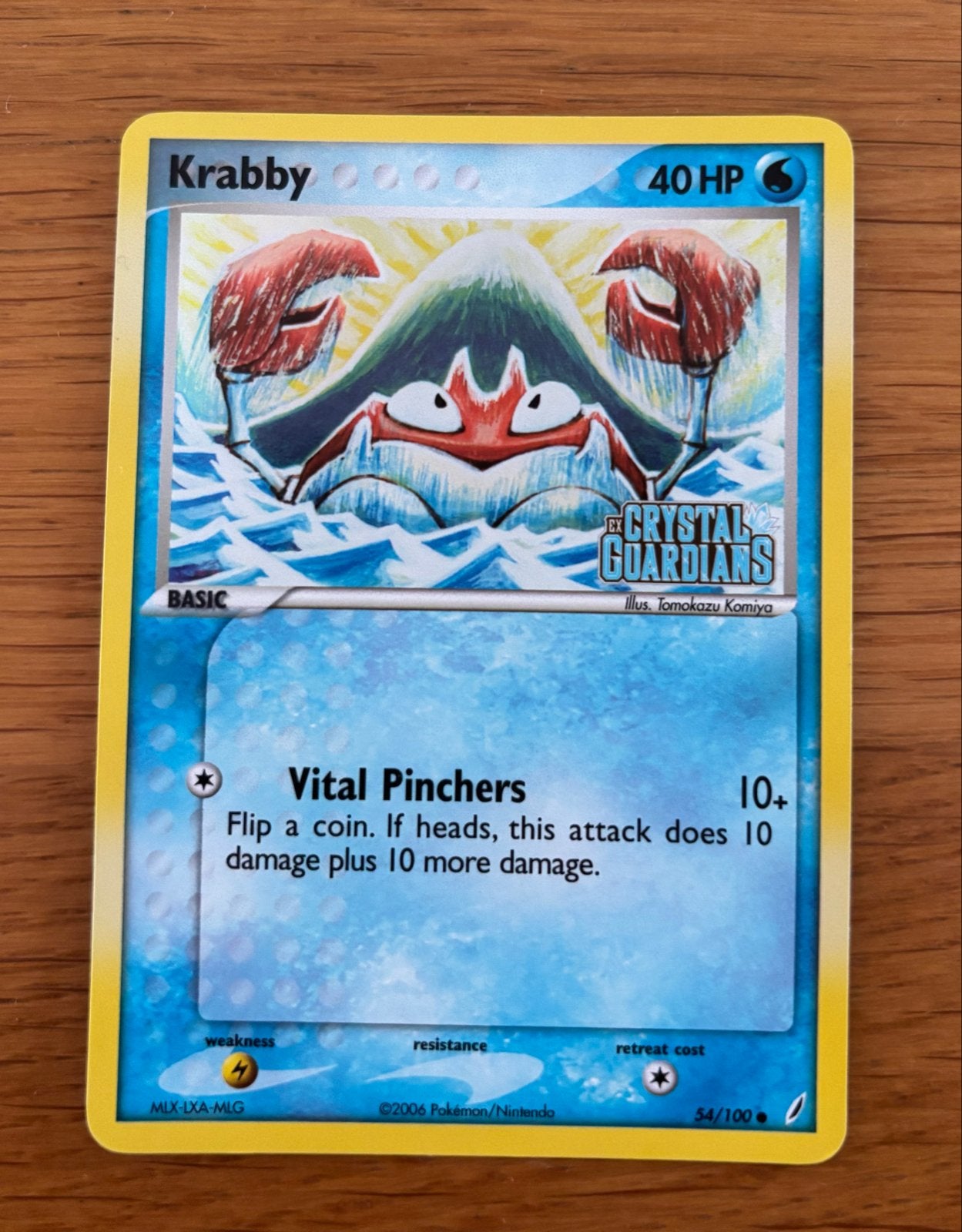 Krabby Pokémon Kaart - EX Crystal Guardians 54/100, Ophalen of Verzenden, Gebruikt, Losse kaart