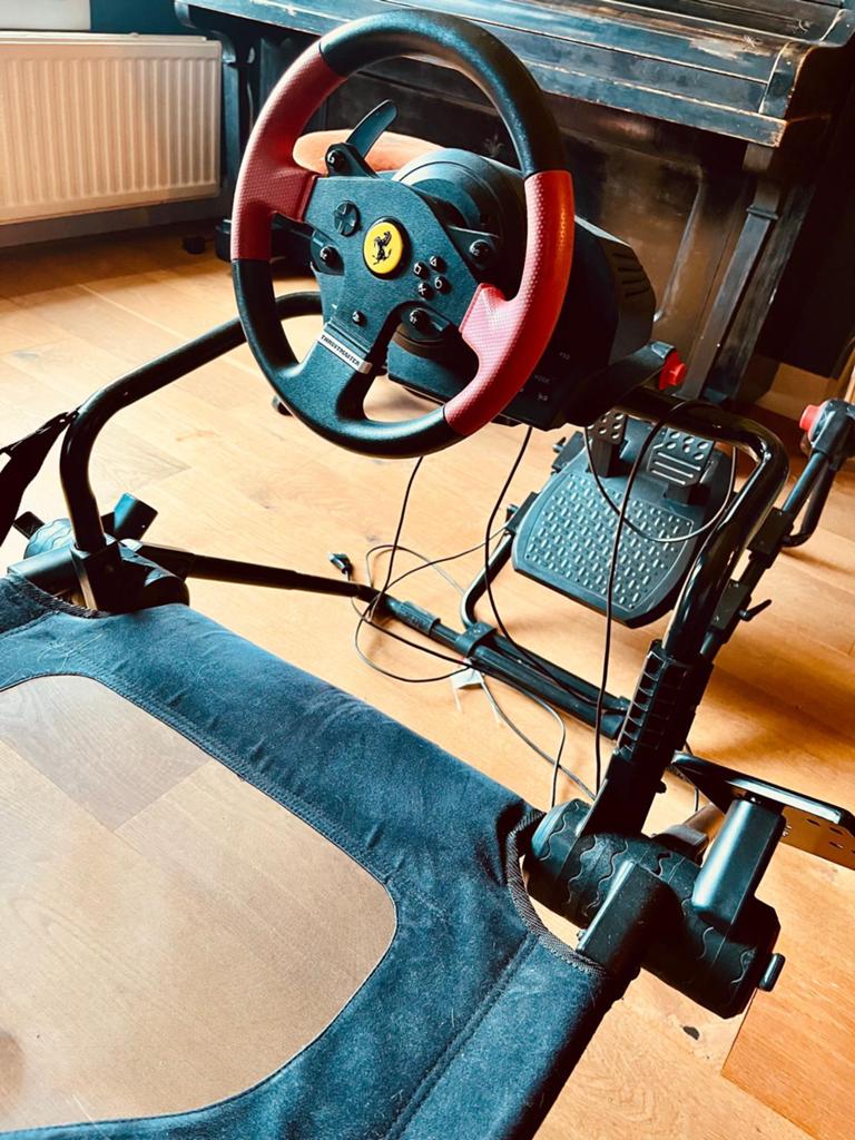 Race stoel opvouwbaar set met stuur en pedalen Simrace, Ophalen, Gebruikt, Playseat of Racestoel, PlayStation 3