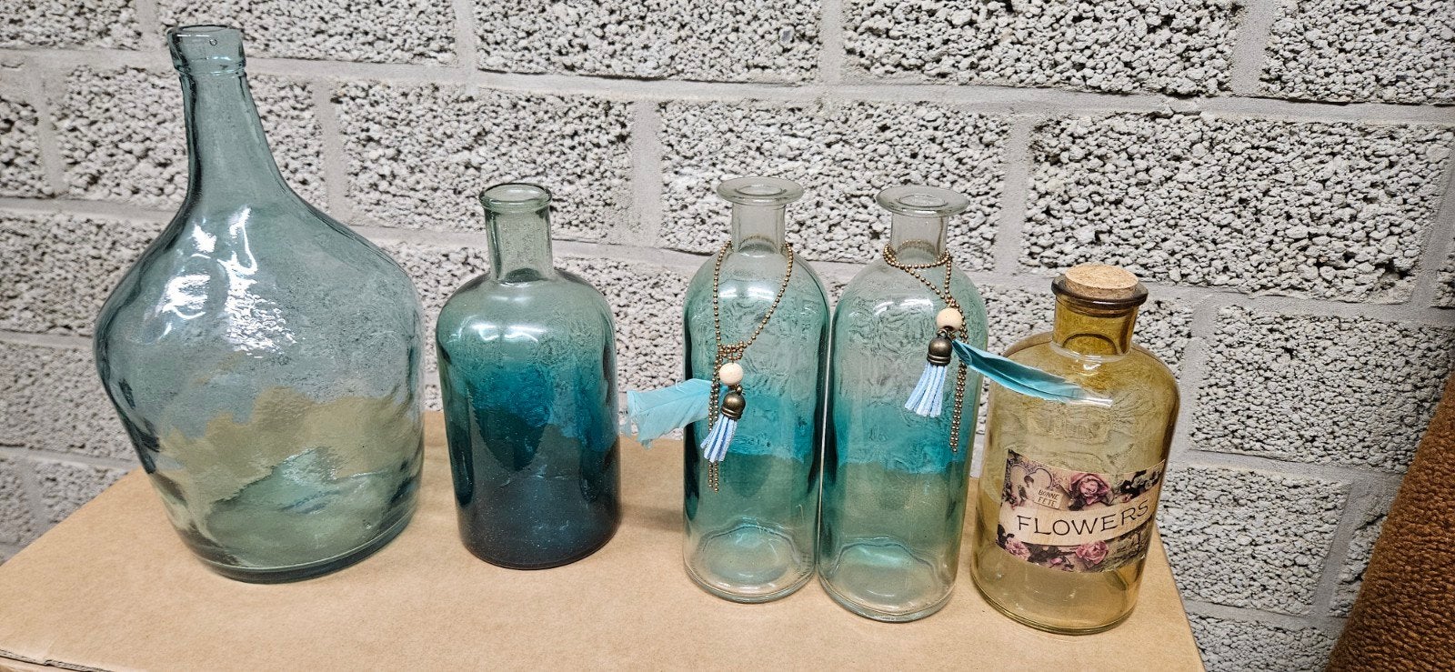 Decoratieve Glazen Flessen en Vaasjes - Diverse Maten, Ophalen