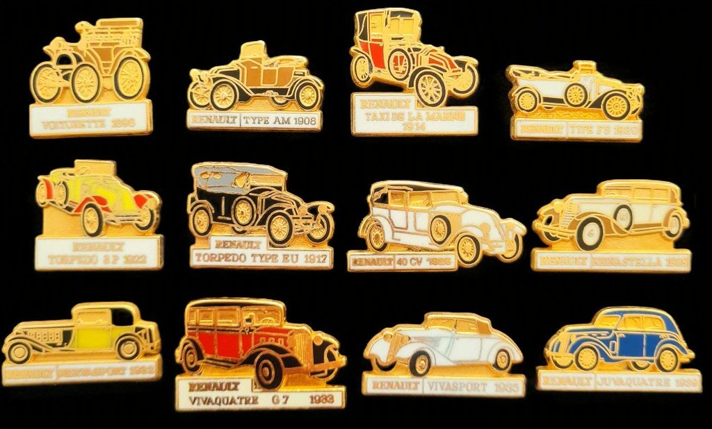Renault oldtimers collectie pins- 12 stuks, Verzenden, Nieuw, Auto's
