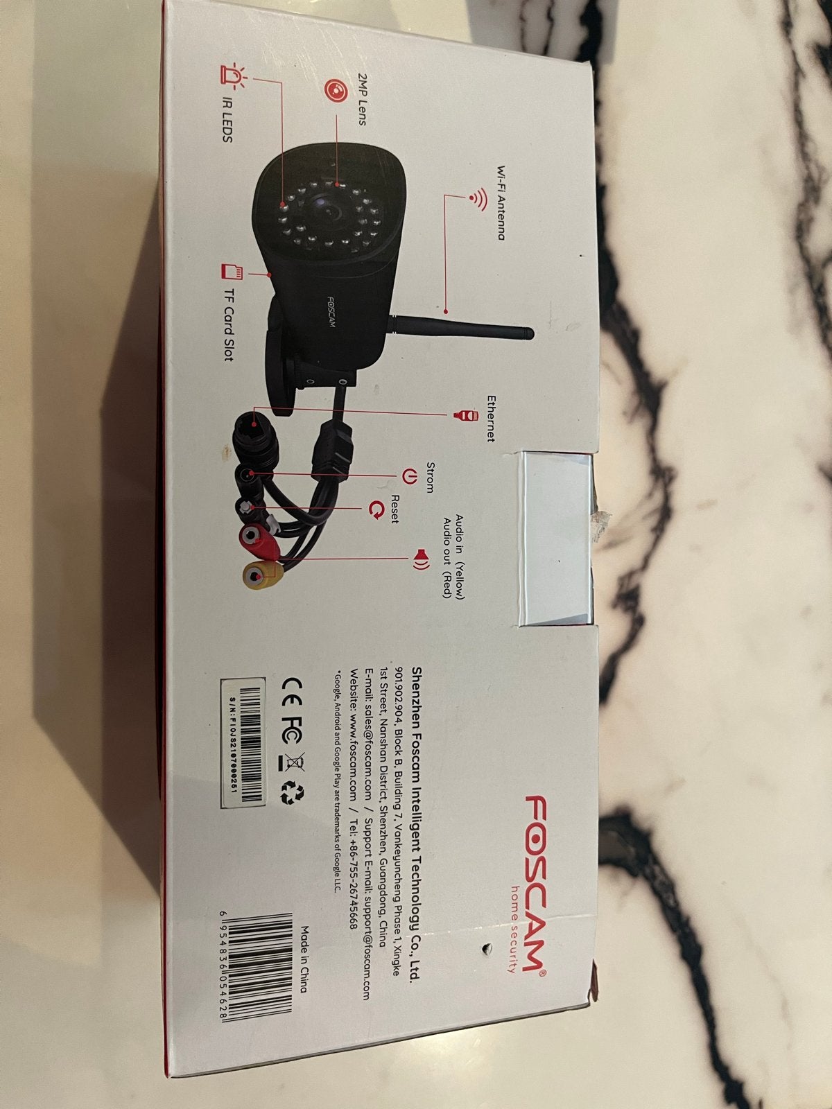 2x Foscam FI9912P Buiten Wi-Fi Camera + FAB99 Junction Box, Audio, Tv en Foto, Ophalen, Nieuw, Buitencamera