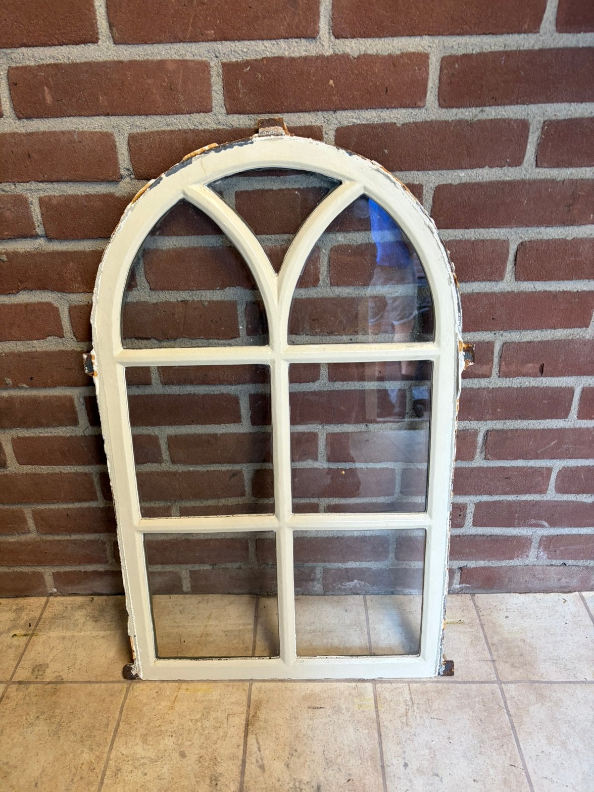 Gietijzeren stalraam met glas, Ophalen of Verzenden, Gebruikt, Minder dan 80 cm, Minder dan 80 cm