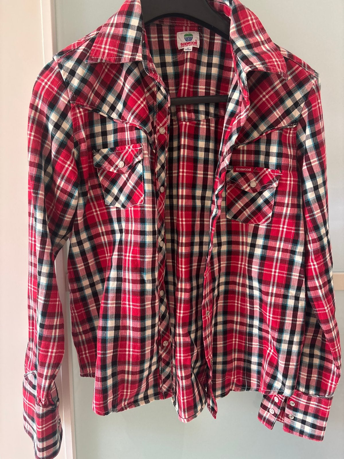 Texwood Geruit Overhemd - Rood, Zwart, Wit (XL), Kleding | Heren, Ophalen of Verzenden, Zo goed als nieuw, Meerkleurig, Halswijdte 43/44 (XL)