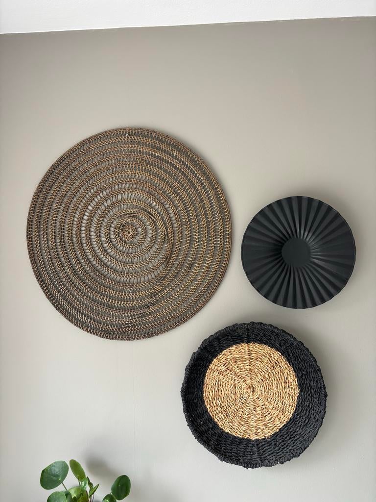 Set van 3 Wandornamenten - Modern & Decoratief, Huis en Inrichting, Ophalen, Meerkleurig, Natuurlijk materiaal, Modern