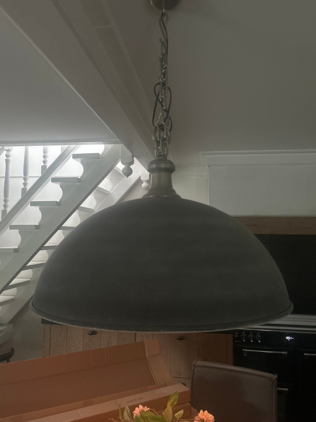 Hanglamp betonlook - Industriële stijl, Ophalen, Gebruikt, Metaal, E27 (groot)