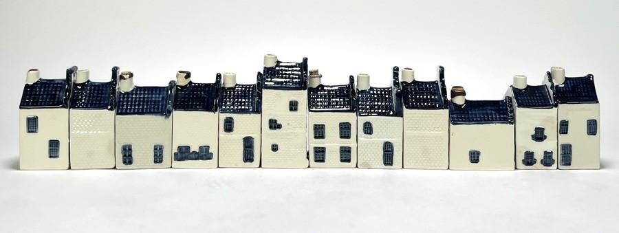 1197. KLM huisjes, Blue Delft's/Rynbende, ca. 1960, Ophalen of Verzenden