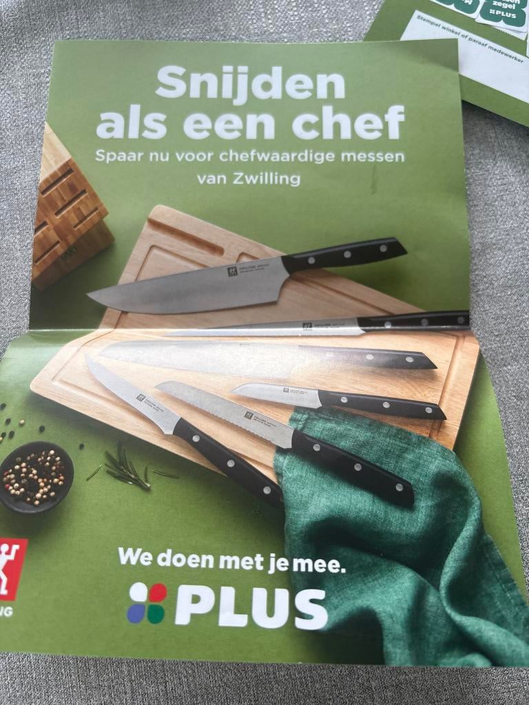 PLUS 5kaarten Spaarzegels Messenactie Zwilling, Plus, Ophalen of Verzenden
